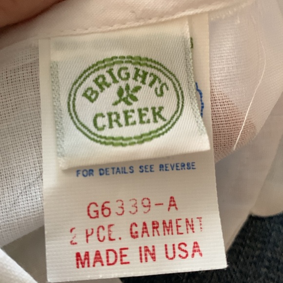 Vintage Brights Creek one piece light blue and white romper with suspenders - Picture 5 of 7